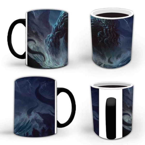 Cthulhu Mytho färgskiftande mugg Keramisk kaffemugg Thermal tekopp Nyhetspresent