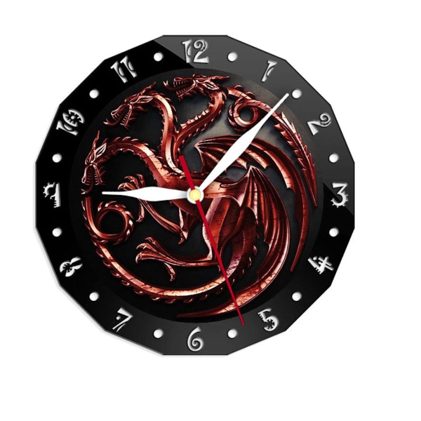 Game Of Thrones Väggklocka Tyst, icke-tickande klocka Dekorativ klocka för hemmet