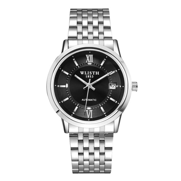 Vattentät watch Automatisk mekanisk watch med datum i rostfritt stål