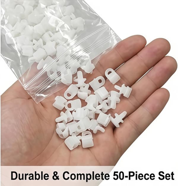 50 stk. gardinskinne-glidere 10 mm x 6 mm slanke glidere til gardiner