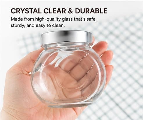 12-pack 180 ml kryddburkar i glas med lufttäta lock för köksförvaring