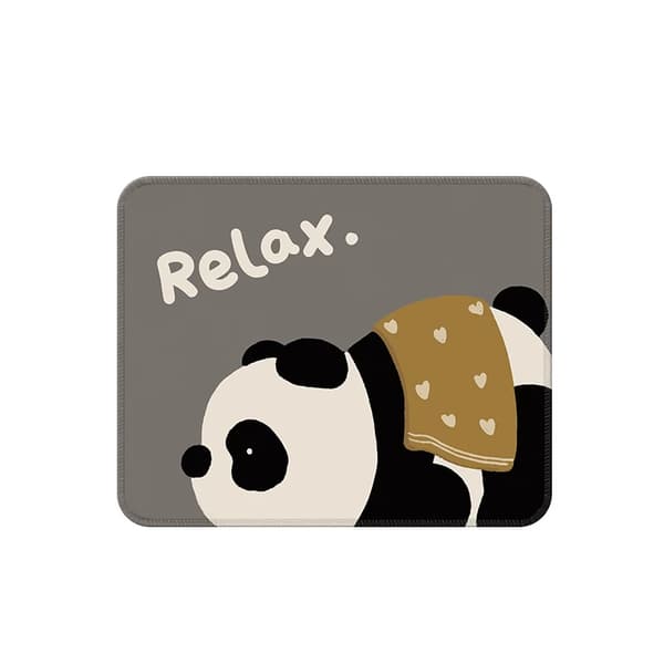 Mouse Pad 26×21 cm Rubber Mouse Mat with Relax Panda Design Smooth Surface & Anti-Slip Base Cute Thick Desk Pad for Dorm Office Computer Use