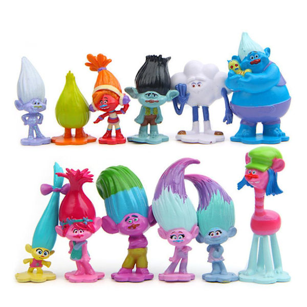 12 st Figur Set Trolls Poppy Blanch Toy Doll Anime Collection