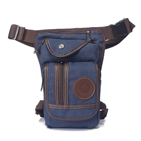 Drop Leg Bag Canvas Ben Midjeväska Stor blå lårväska multicolor