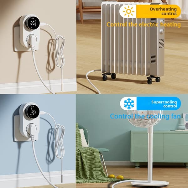 Tuya WiFi Smart Termostat Stik Timer App-styring Temperatursensor EU