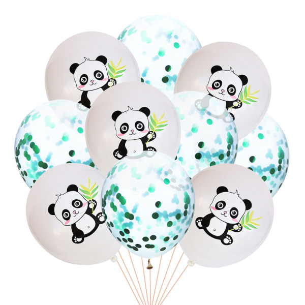 10st Panda Ballonger Födelsedag Latex Ballong Set Party Dekoration