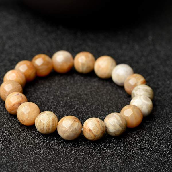 Coral Jade Armband Natural Crystal Smycken Single Circle Bead Lös Bead Tillbehör