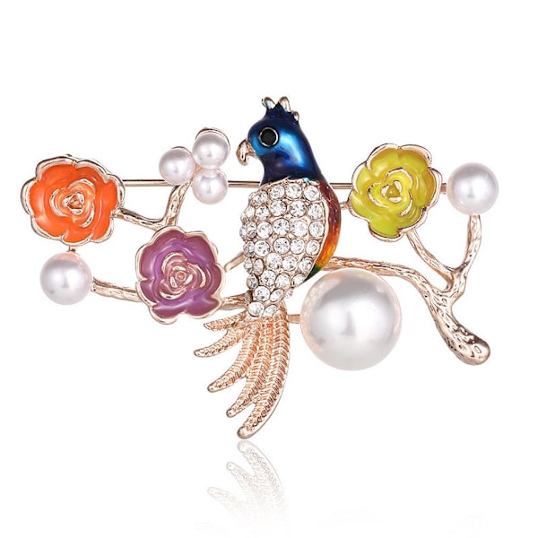 Härlig dambrosch Färgglad Corsage Pearl Smycken Brosch Pin
