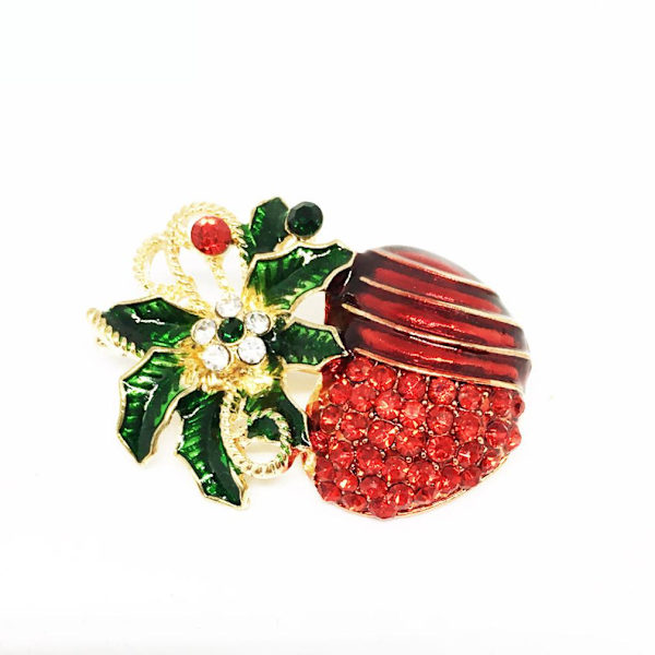 Dam Brosch Pumpa Cherry Corsage Målad Emalj Målning Glasyr Brosch Pin