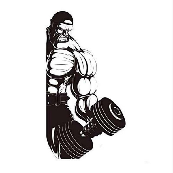 Halv muskulös man som håller hantel Anime Väggdekal Avtagbar tapet Hemdekoration