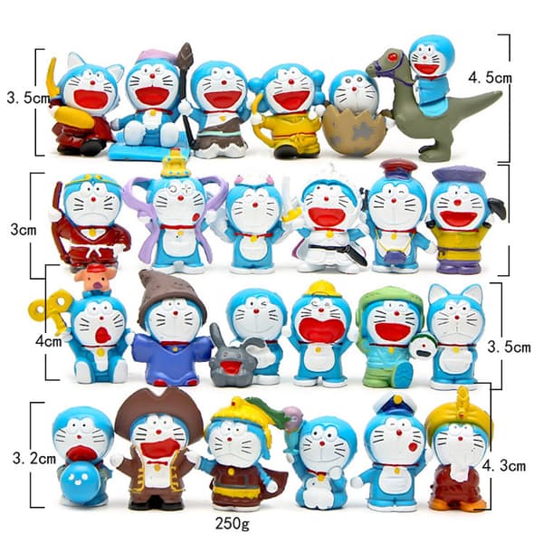 24 stk. Doraemons Anime Figur Leke Samling Modell Dekor Samleobjekter Statue