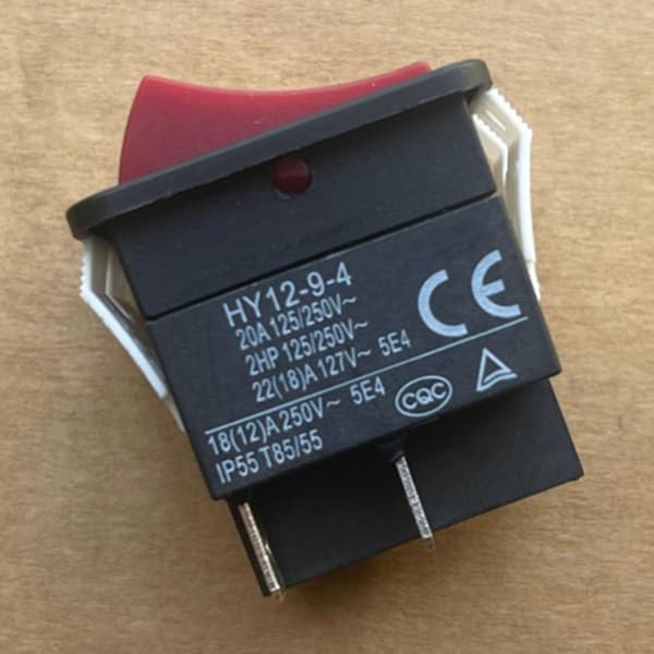HY12-9-4 Vippebryter 20A 250V DPST 4-pins strømbryter for sveisemaskin