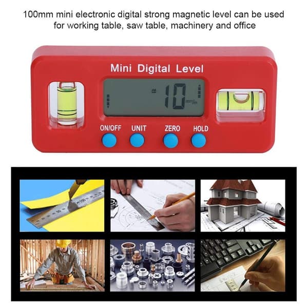 Digitalt vaterpas med LCD-display og magnetisk base, 0,1° opløsning
