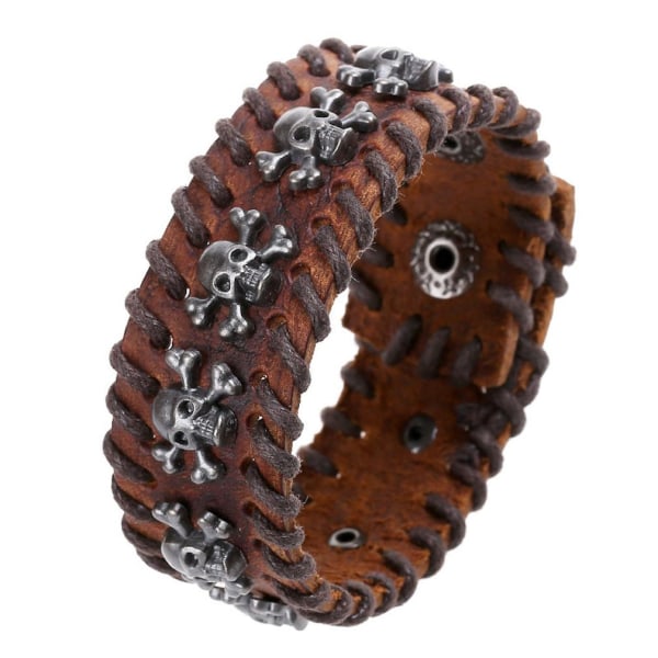 Punk kohudsarmband One Piece Skull mäns läderarmband