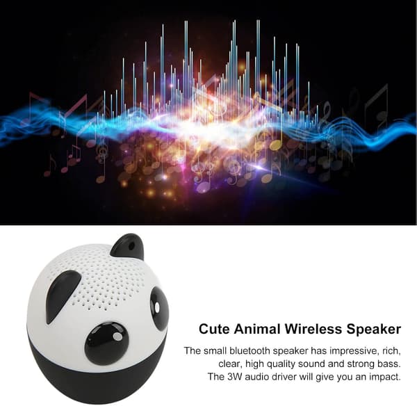 Mini Panda Bluetooth-højttaler, 3W trådløs lyd, 400mAh batteri, selfie-funktion
