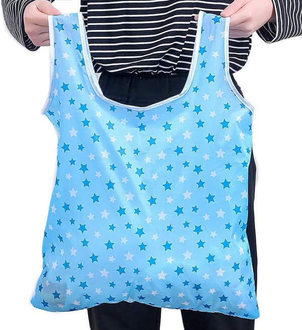 6 st hopfällbara shoppingväskor, återanvändbara matkassar i 190T-polyester