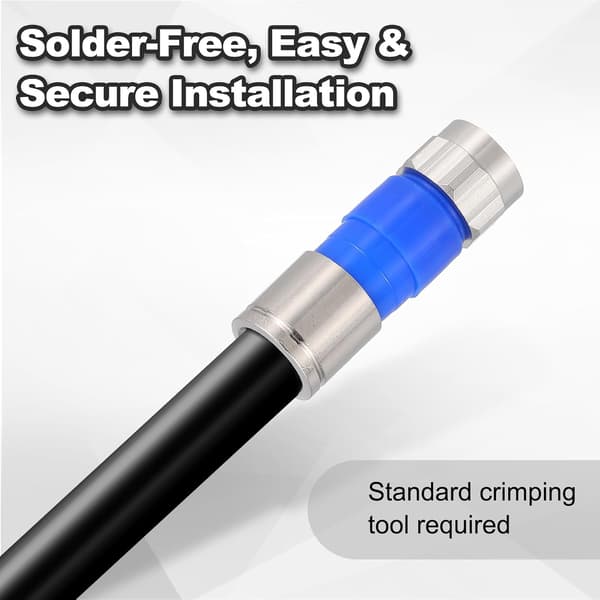 5 st koppar RG59 F-typ kompressionskontakter 75 Ohm vattentät O-ring