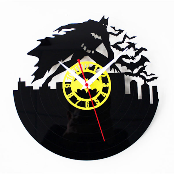 Batmens Anime Vinyl Väggklocka Record Klocka Retro Dekor Väggkonstklocka