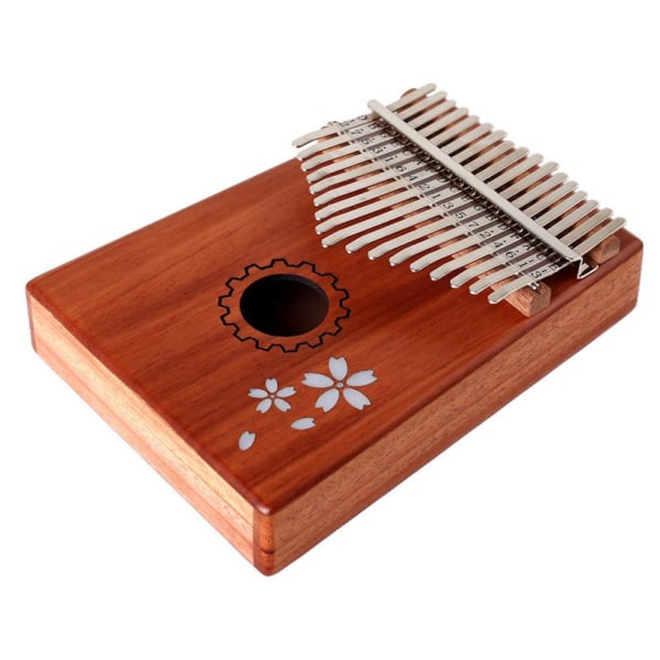 Kalimba tumpiano 8 tangenter Sakura inlagt mönster bärbart musikinstrument för barn