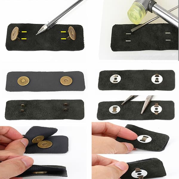 25 set med 18 mm magnetiska tryckknappar för handväskor, börsar, plånböcker och pyssel