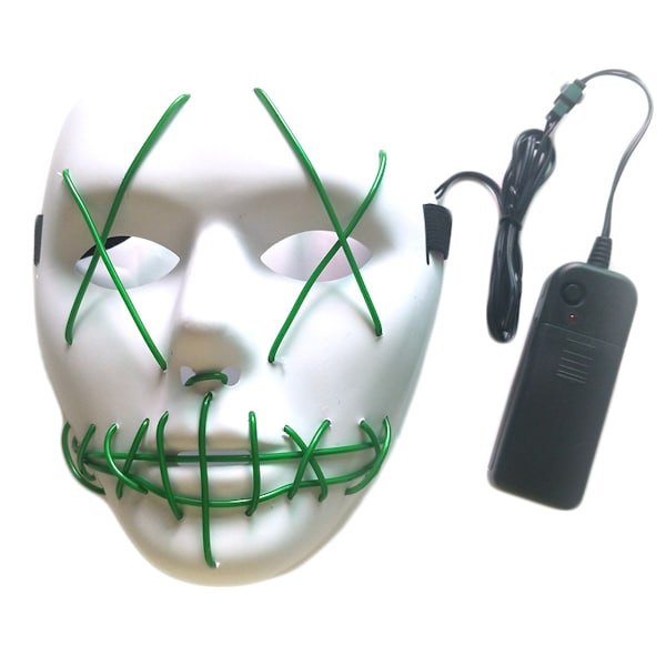White Ghost Mask Party Mask LED Luminous Cosplay Kostymrekvisita