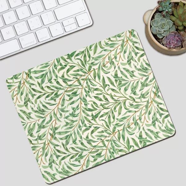 Mouse Pad 260x210x3mm Non-Slip Rubber Base Mouse Mat Classic Botanical Pattern Smooth Surface for Precise Control Portable Small Desk Mat for Laptop O