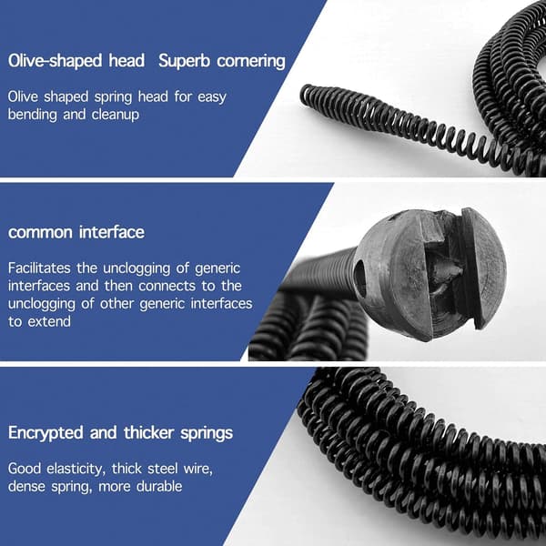 3M Avloppsrensare, 10 mm flexibel kabel med handvev och borradapter