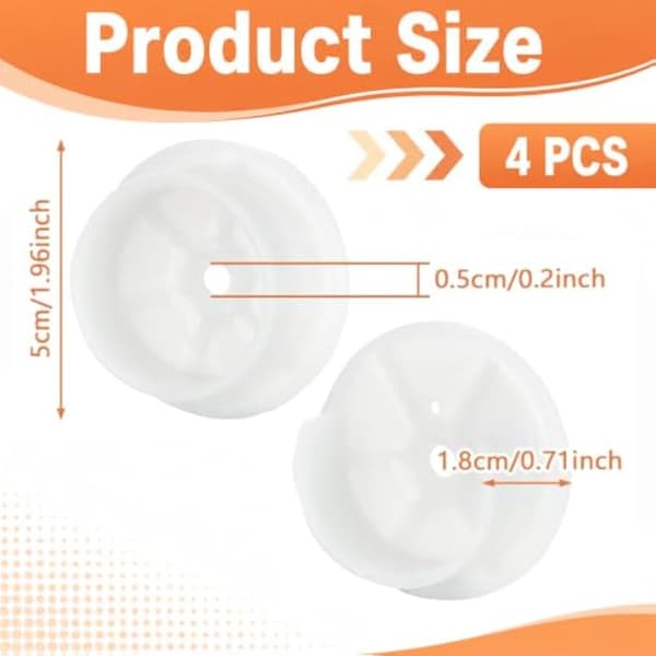 4-pakning klesstangholdere 3,5 cm plaststangfester med monteringsskruer