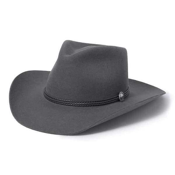 Cowboyhatt i ullfilt för män, bredbrättad västernfedora, grå hatt