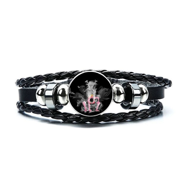Vävt läderarmband Zoro One Piece Justerbart Svart