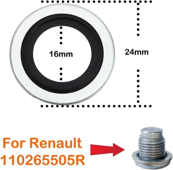 20 st oljeavtappningspluggs-packningar, 24 mm stål Viton tätningsbricka set