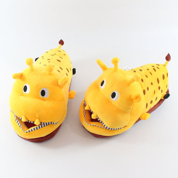 Chinelos de pelúcia quentes de inverno girafa antiderrapantes para casa tamanho livre