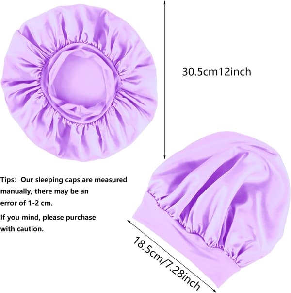 3-pack satinmössor för barn, mjuka hårhättor med brett band för flickor