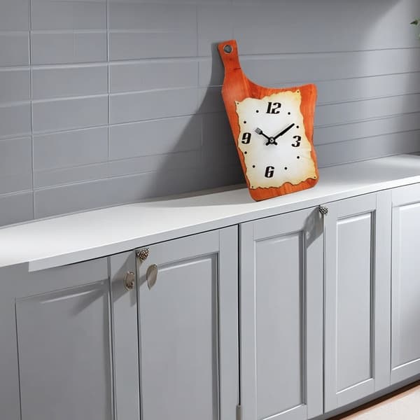 Creative Kitchen Wall Clock | Silent Non-Ticking Clock | 12-Inch Cutting Board & Knife Shape Design | Decorative Clock for Dining Room, Kitchen, or Of