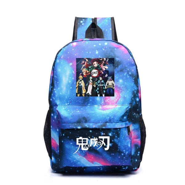 Demon Slayer Galaxy Sky Anime Skolryggsäck Casual Daypack Ryggsäck Cool bokväska