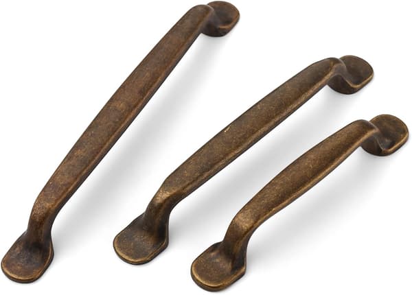 5-pak antikke messing-skabsgreb, 96 mm zinklegering-greb til skabe og skuffer