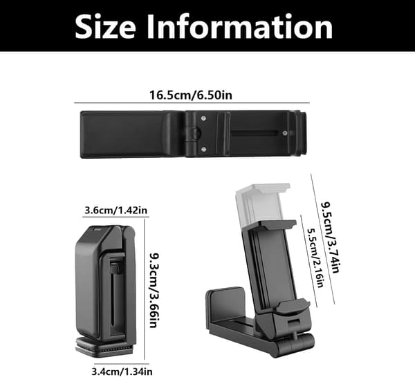 2-pak fly-telefonholder, 360° roterbart og foldbart rejse-telefonstativ