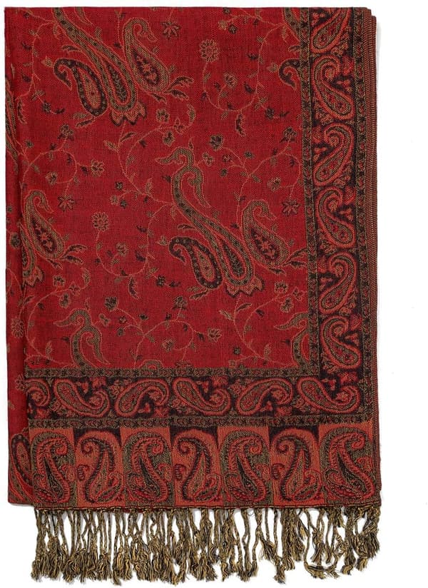 Paisley Pashmina-skjerf for kvinner, vendbart sjal med frynser
