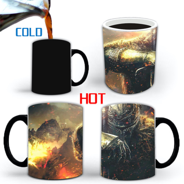 Dark Souls färgskiftande mugg Keramisk kaffemugg Thermal tekopp Nyhetspresent