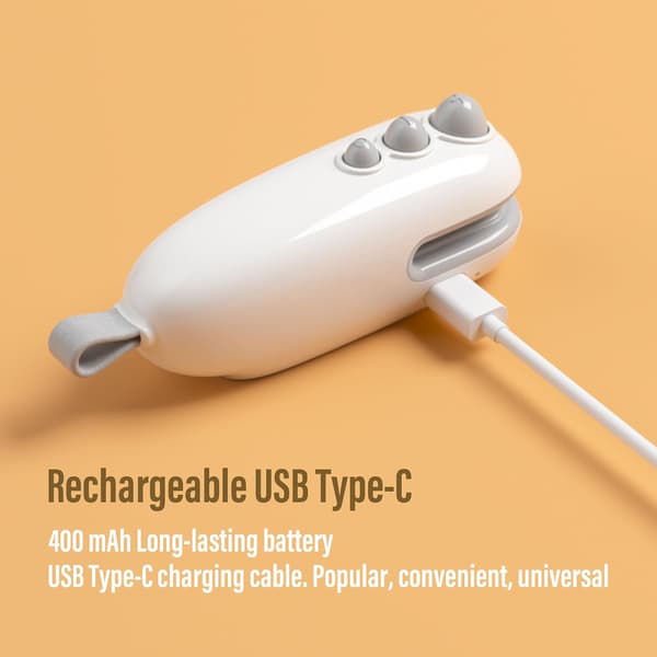 Mini poseforsegler med kutter, USB-oppladbart magnetisk varmeforseglingsverktøy
