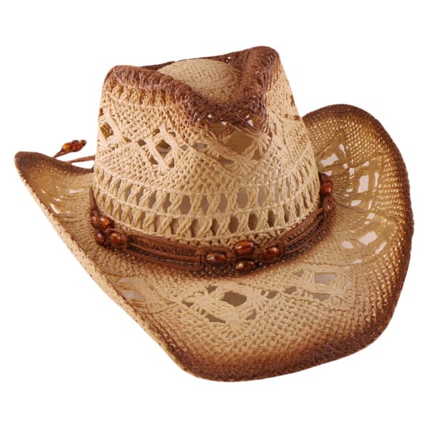 Damstråcowboyhatt Bredbrättad Western Solhatt Brun