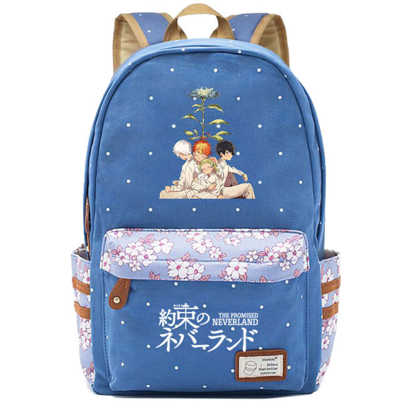 Promised Neverland Anime School Backpack Casual Daypack Ryggsäck Cool bokväska