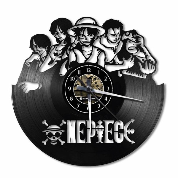 One Piece Luffy Anime Vinyl Väggklocka Record Klocka Retro Dekor Väggkonstklocka