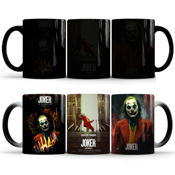 Joker Clown färgskiftande mugg Keramisk kaffemugg Thermal tekopp Nyhetspresent