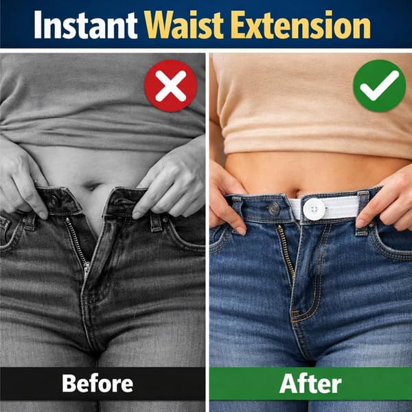 6-pack elastiska midjeförlängare för byxor, jeans och kjolar för män och kvinnor