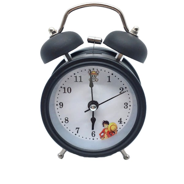 One Piece Luffy Twin Bell Anime Väckarklocka Icke tickande Analog Bell Clock