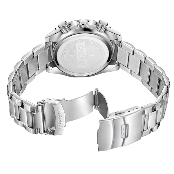 Watch herr Watch Black Multi Dial rostfritt stål
