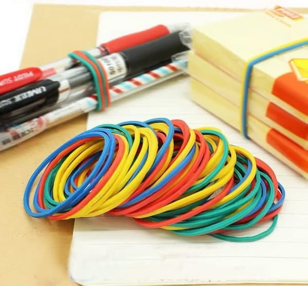 600-pack flerfärgade gummiband, 38 mm starkt töjbart elastiskt set