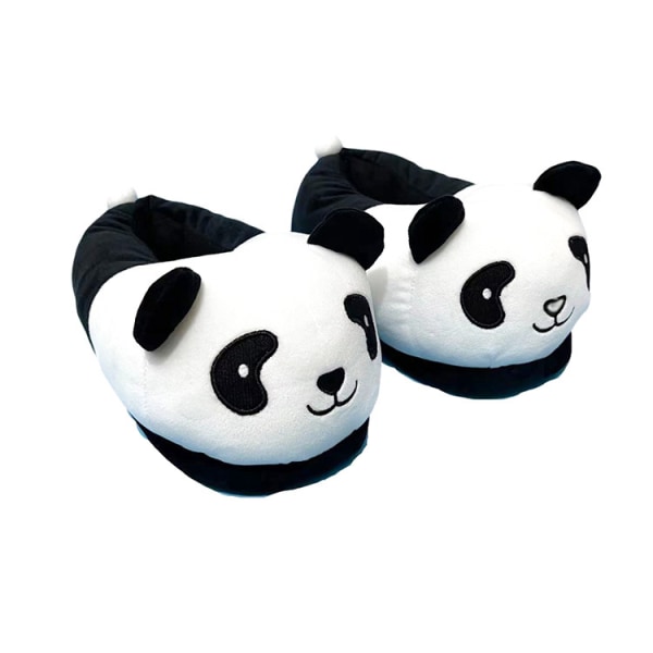 Chinelos de pelúcia quentes Panda de inverno antiderrapantes para uso interno tamanho livre