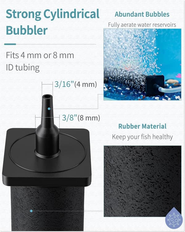 40 cm akvarieluftsten cylinder, stor bubbeldiffusor för stora akvarier